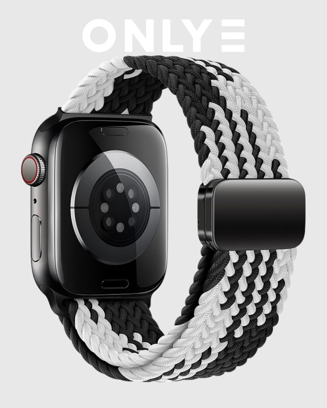 Black/White Braided Solo Loop Apple Watch Band