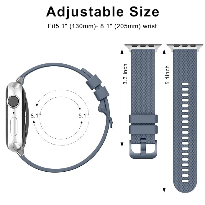 Blue Grey Soft Silicone Strap Apple Watch Band