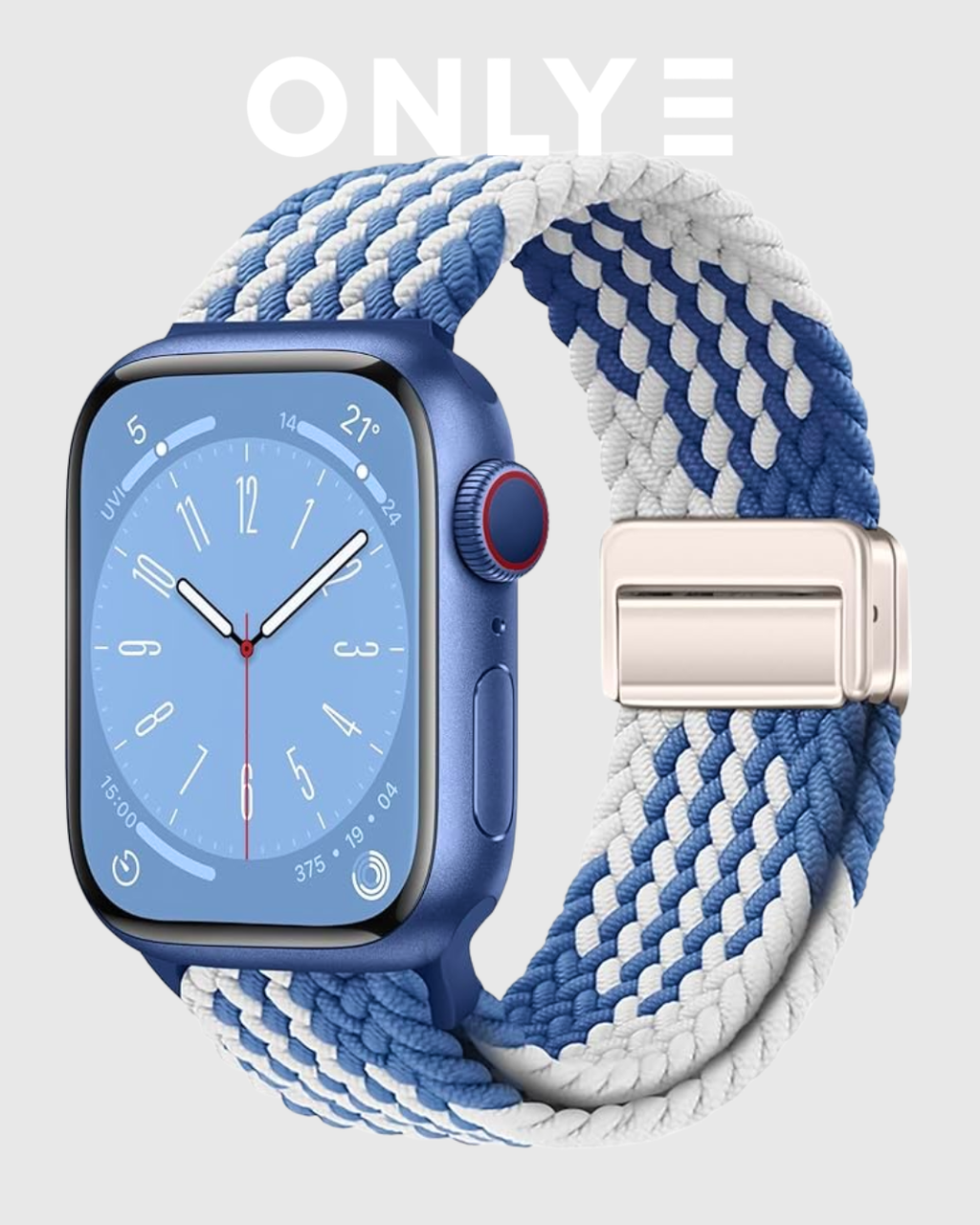 Blue/White Braided Solo Loop Apple Watch Band