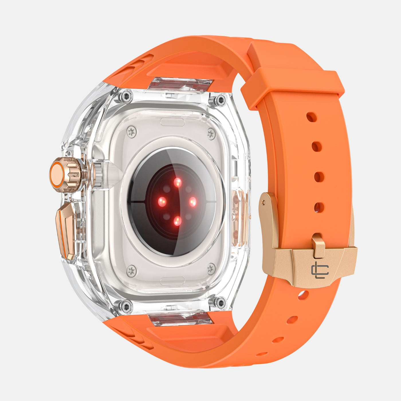 Clear Orange ONLYE Elite Modification for Apple Watch