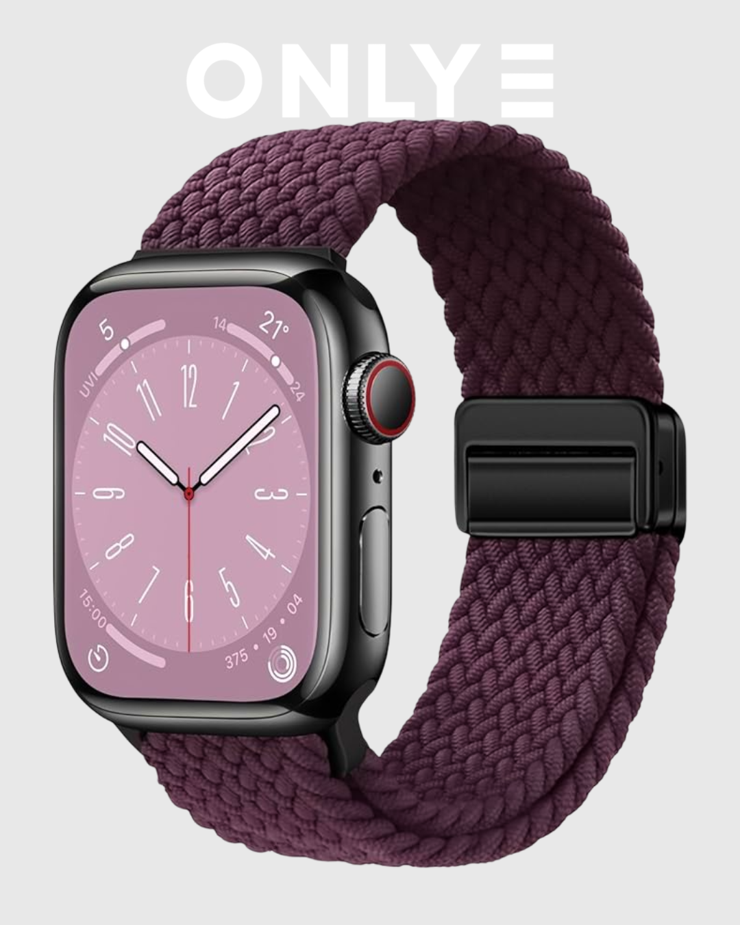 Cherry Red Braided Solo Loop Apple Watch Band