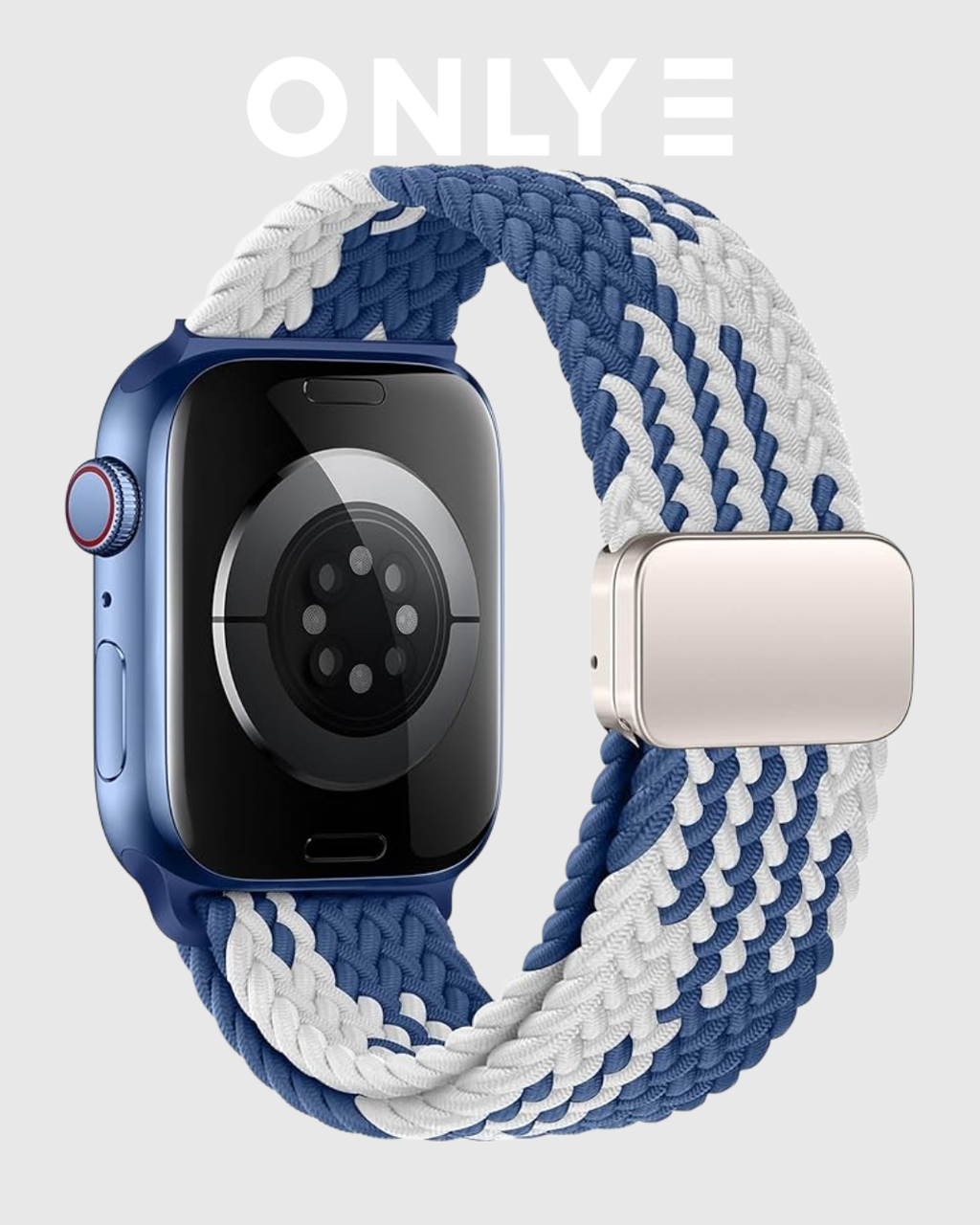 Blue/White Braided Solo Loop Apple Watch Band