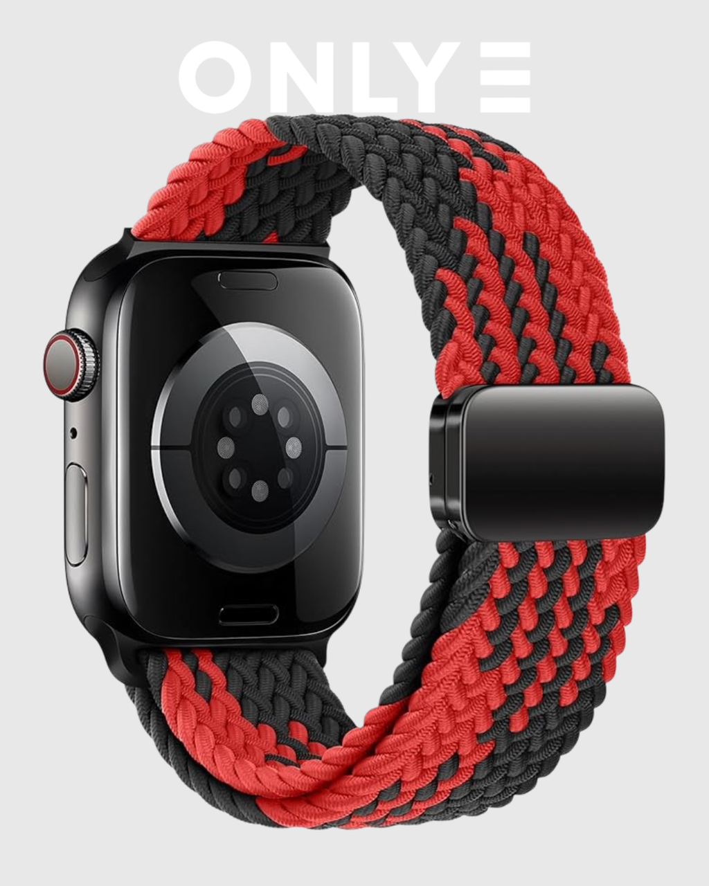 Black/Red Braided Solo Loop Apple Watch Band