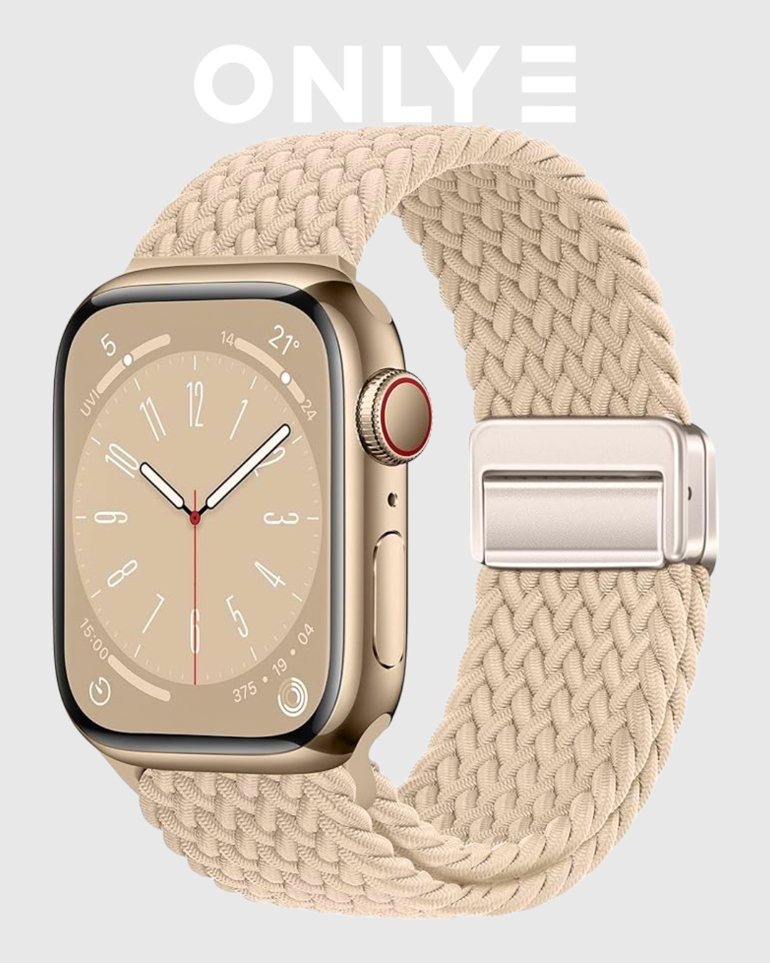Beige Braided Solo Loop Apple Watch Band