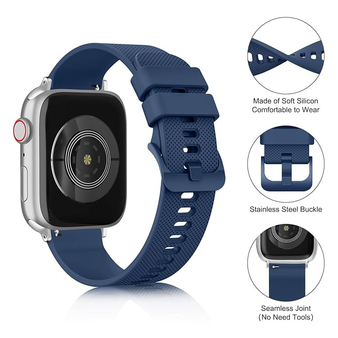 Navy Blue Soft Silicone Strap Apple Watch Band