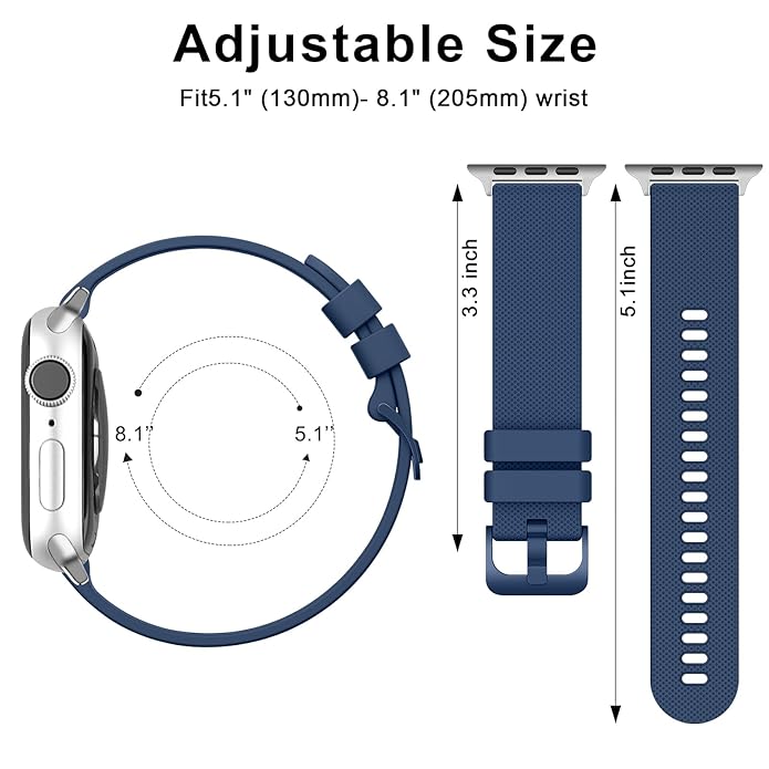 Navy Blue Soft Silicone Strap Apple Watch Band