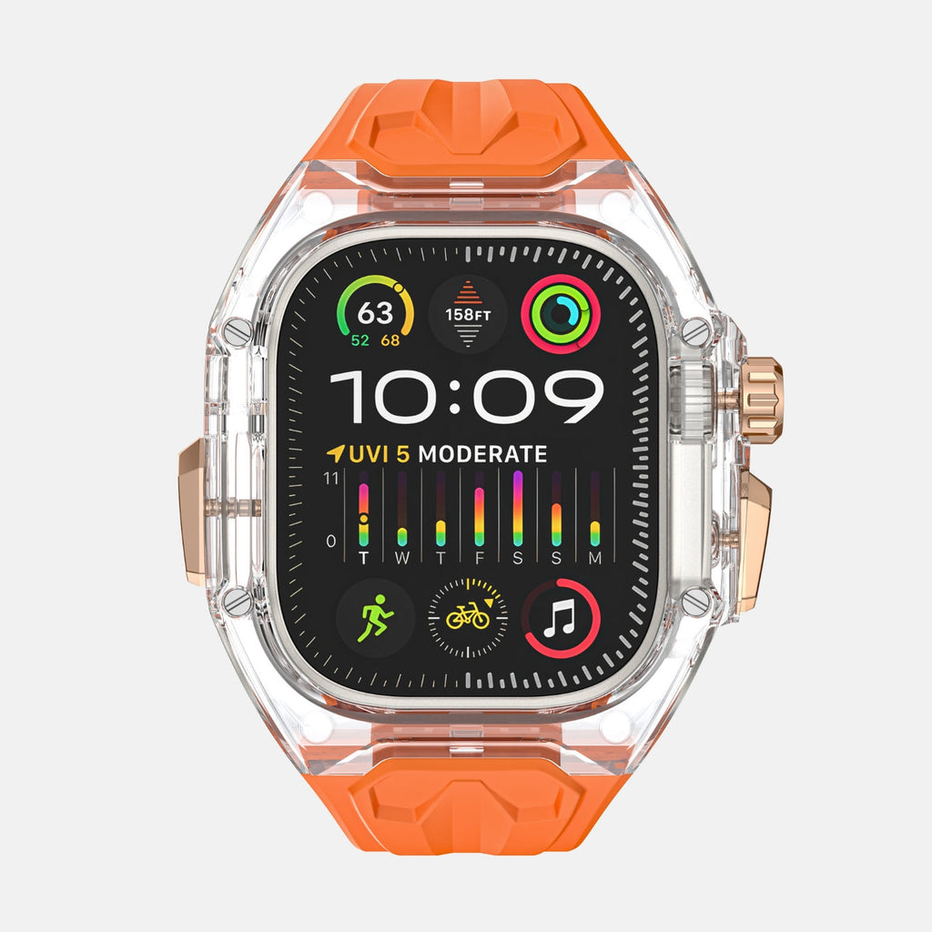 Clear Orange ONLYE Elite Modification for Apple Watch