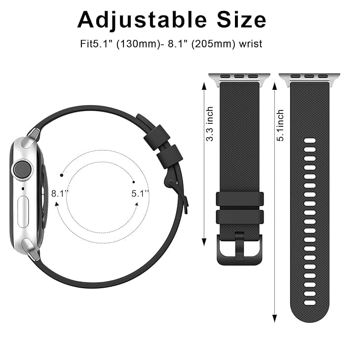 Black Soft Silicone Strap Apple Watch Band