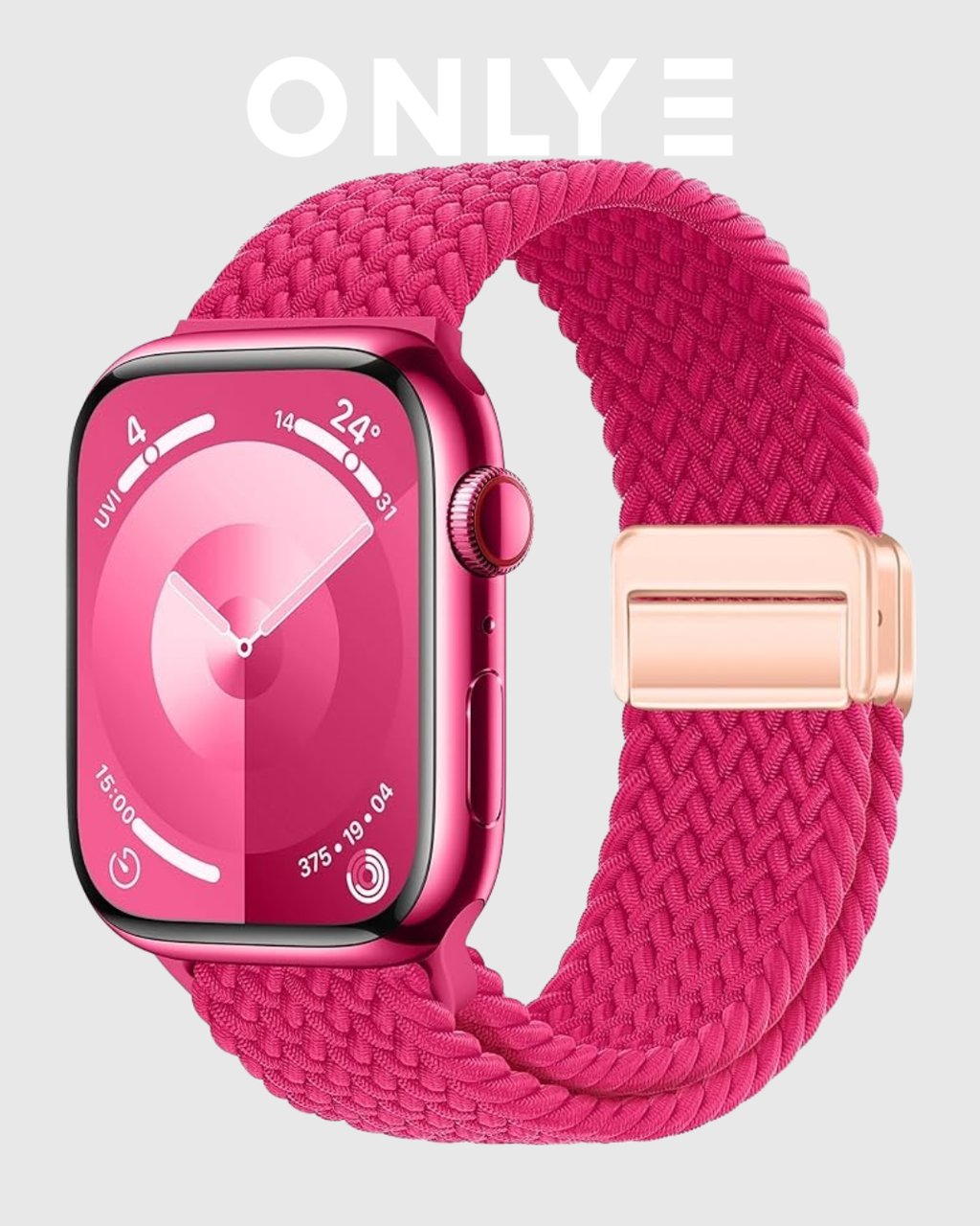 Raspberry Braided Solo Loop Apple Watch Band